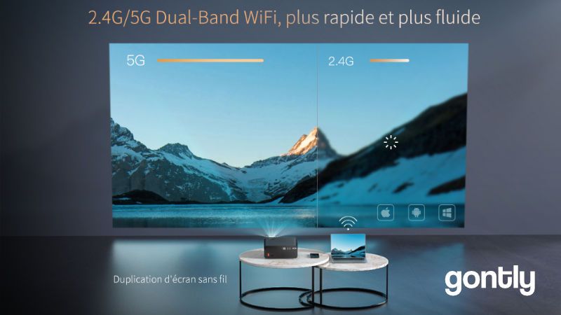Vidéoprojecteur 5G WiFi Bluetooth, TOPTRO X5